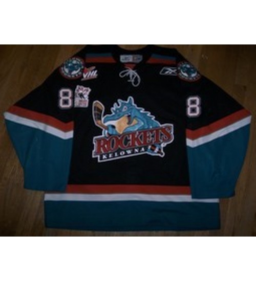 Custom WHL Kelowna Rockets 05 06 Cody Almond Road Hockey Jersey Black